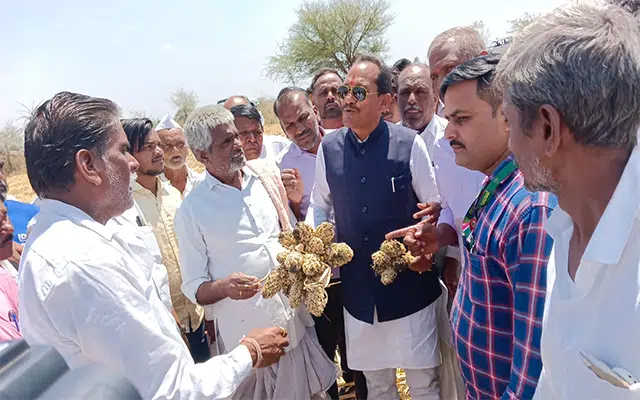 Aurad: Minister Prabhu B Chavan inspects crop damage