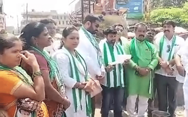 A novel protest in Hubballi against gas price hike