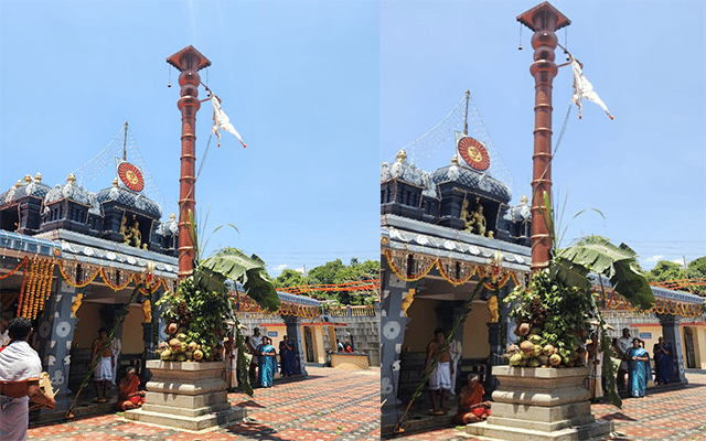 Hoisting of flag at Surya Sri Sadashiva Rudra Temple