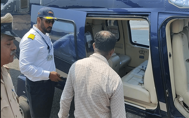Belthangady: Returning Officer inspects helicopter in which DK Shivakumar's wife arrived