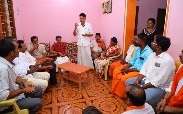 BJP candidate Rajesh Naik visits booths in Barimaru village to seek votes