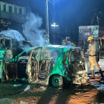 Fire breaks out in moving car in Indrali