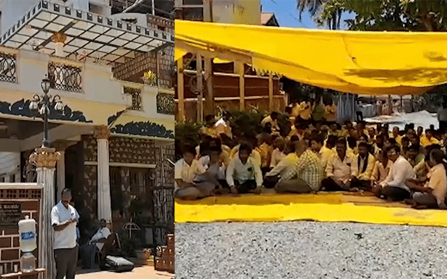 Dharwad: Hunger strike in front of Vinay Kulkarni's house