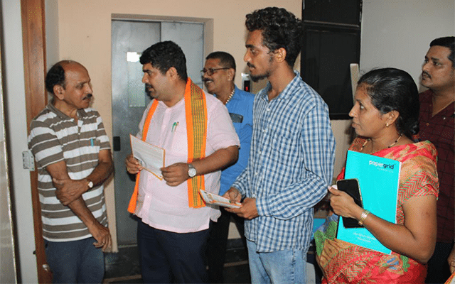 Vedavyas Kamath campaigned from house to house and canvassed for votes