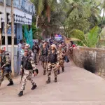 Kundapur: Police route march in Gangolli