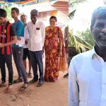 Kundapur: Minister Kota Srinivas Poojary casts his vote