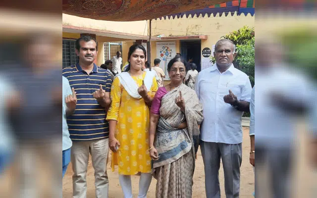 Rudregowda, who stood in a queue to cast his vote as usual