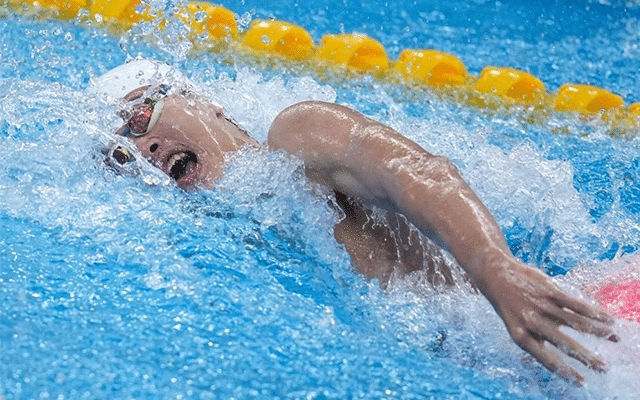 Record at swimming national championship