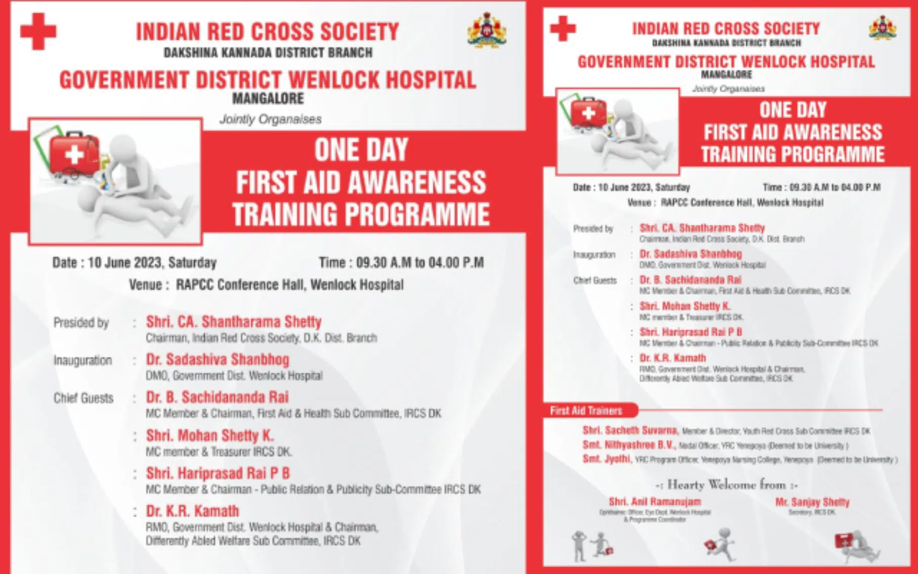 Mangaluru: First aid training programme to be held on June 10