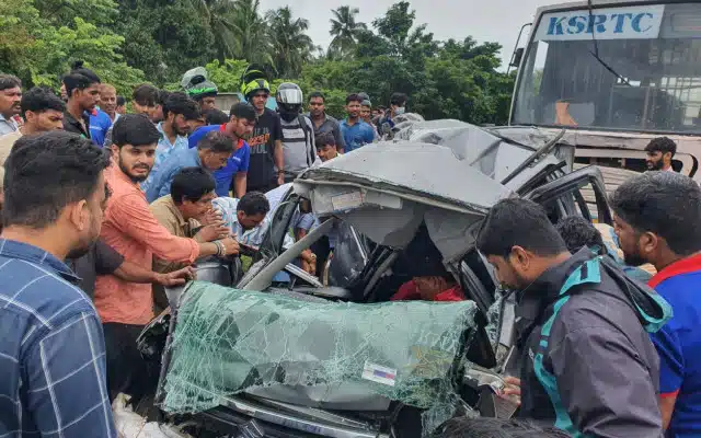 Car driver seriously injured in series of accidents in Jappinamogaru