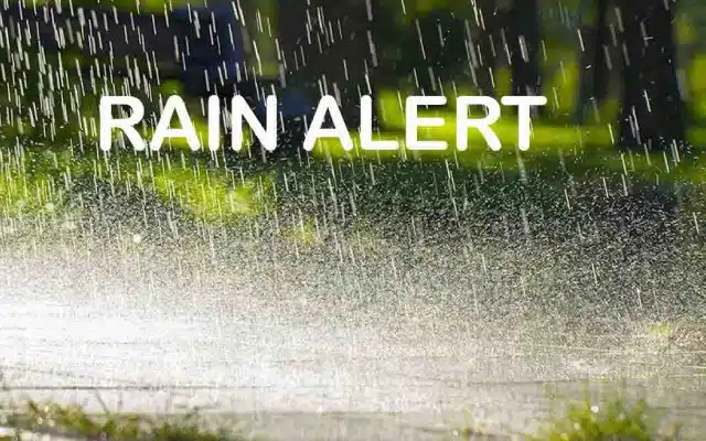 Heavy rains in next 24 hours, yellow alert issued