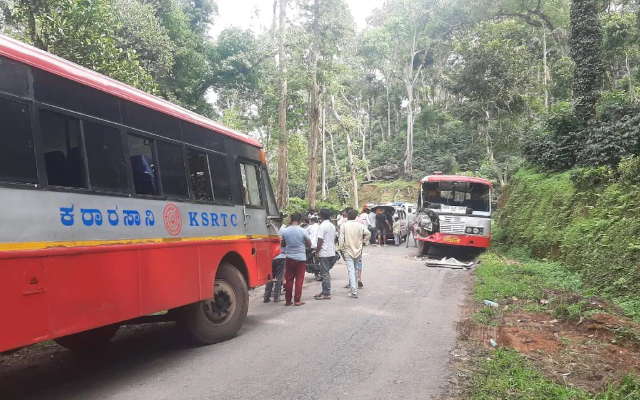 Over 20 injured as two state-run buses collide